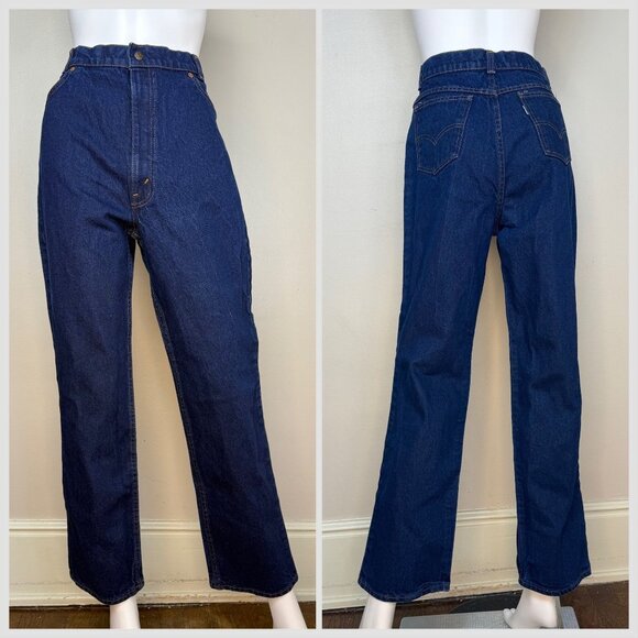Levi's Denim - Vintage 1970s/1980s Women’s Levi’s Jeans, White Patch, 29"x29", High Rise Dark D